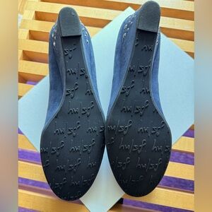 French Soles size 8 Blue suede  silver studs , perfect condition.